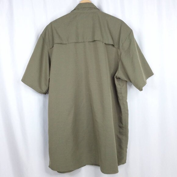 Mountain Hardwear Men's Canyon Short Sleeve Button Down Shirt 2XT Tall Green - Picture 4 of 14